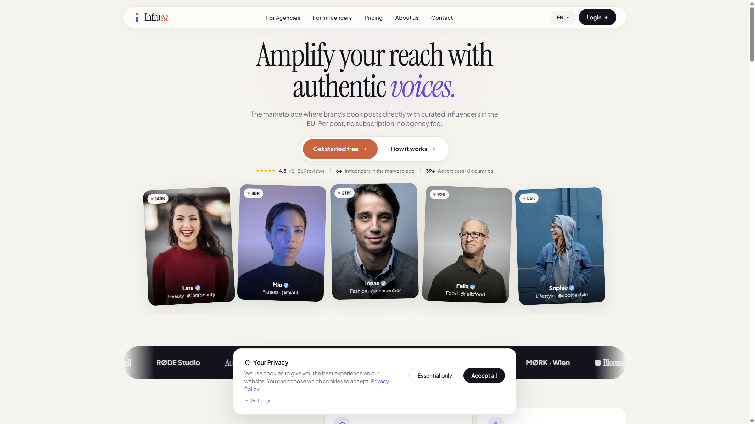 Influsa – Influencer Marketing Marketplace