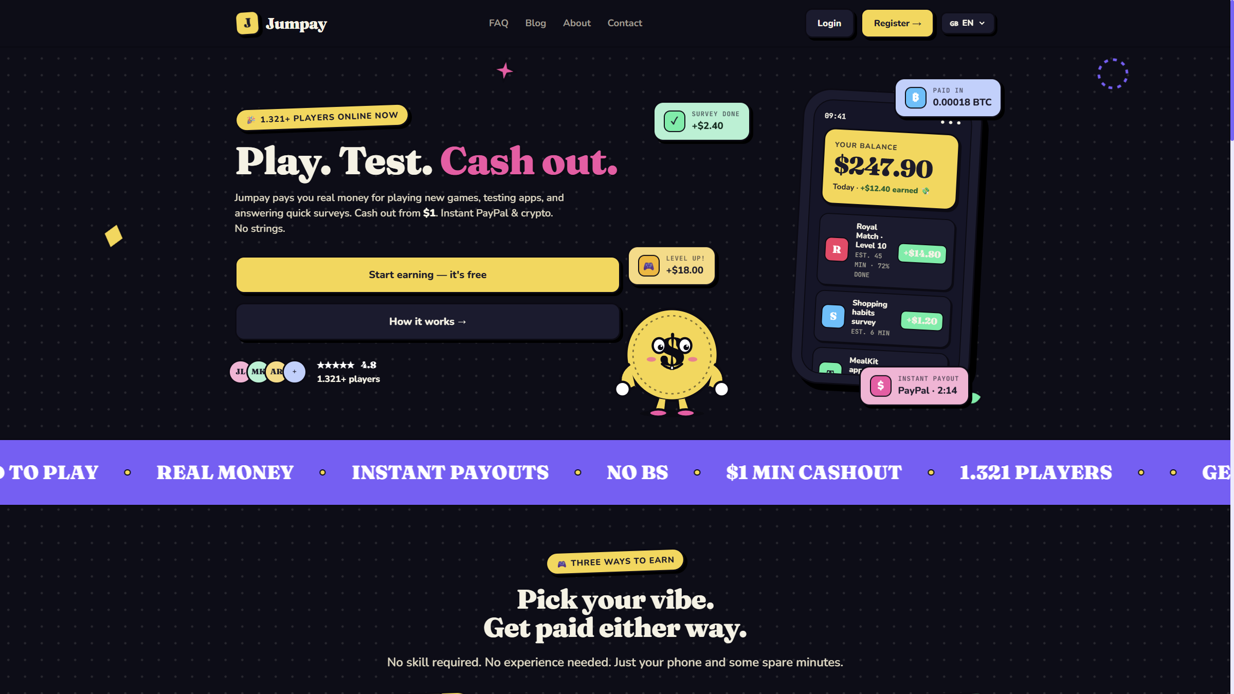 Jumpay – Play, Test & Earn Platform